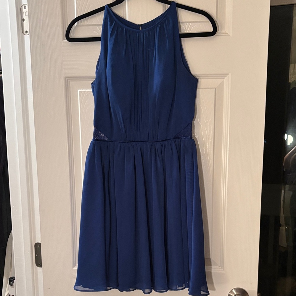 Aqua Royal Blue Midi Dress